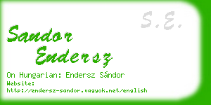 sandor endersz business card