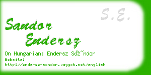 sandor endersz business card